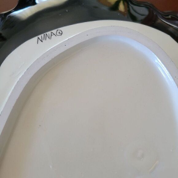 Cats by Nina Signed Large Calico Cat Platter - Picture 4 of 8